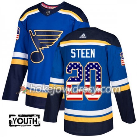 Dětské Hokejový Dres St. Louis Blues Alexander Steen 20 2017-2018 USA Flag Fashion Modrá Adidas Authentic